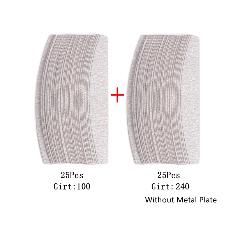 50 Stücke/100 Stücke Grau Abnehmbare Pads Mit Metallgriff Ersatz Schleifpapier Nagelfeile 100/180 Für Maniküre Schwielen entferner Puffer