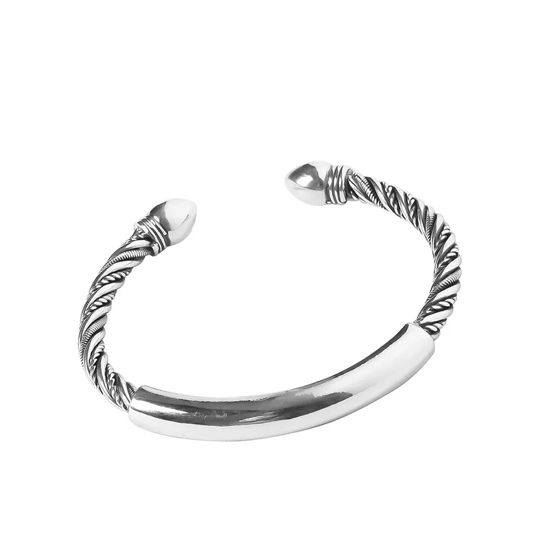 Mewanry Silver Color Couples Bracelet for Women New Trend Vintage Punk Rock Party Twist Jewelry Birthday Gifts Wholesale