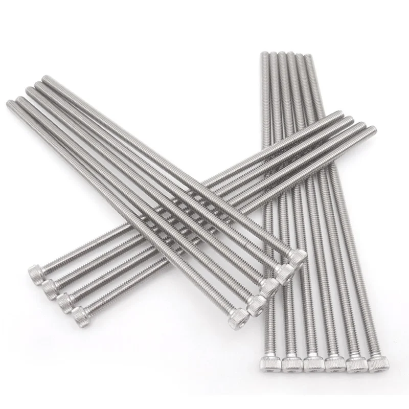 M2 M3 M4 M5 M6 M8 M10 M12 DIN912 304 Stainless Steel Inner Hexagon Lengthen Screw Knurled Cup  Bolts Extra Long