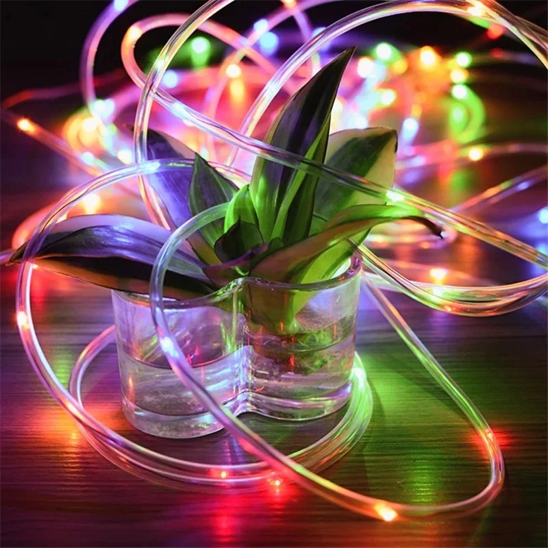 32M Solar Strip Lights Remote Control Tube Rope Garland Fairy Lighting String Outdoor Indoor Garden Wedding Christmas Decor Lamp