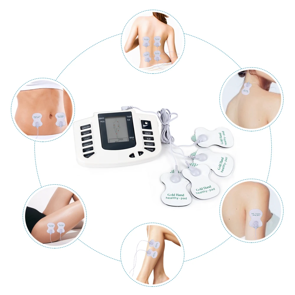 Panel ruso JR309 EMS Estimulador muscular de pulso Tens acupuntura masajeador adelgazante electroestimulador de terapia Digital 16 almohadillas