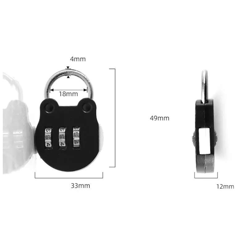 Luggage Travel Digit Number Code Lock Combination Padlock Safe Lock For Gym Digital Locker Suitcase Drawer Lock Hardware