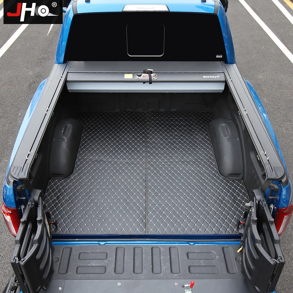 JHO Trunk Tonneau Bed Cargo Liner Protector Cover Mat For Ford F150 RAPTOR 2015-2020 2019 2018 2017 Crew Cab Car Accessories