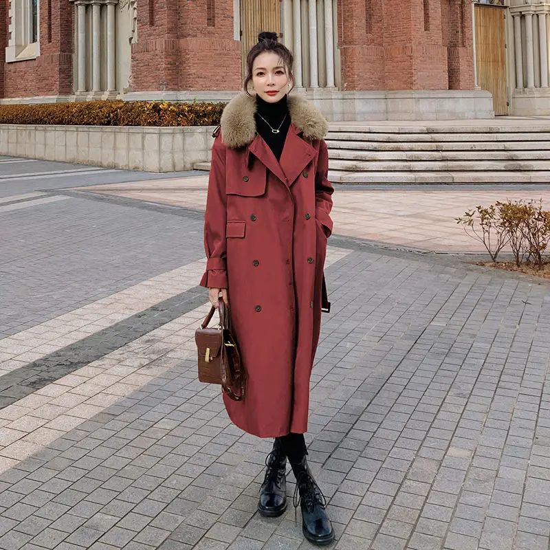 Thicken Parker Windbreaker Winter Jacket & Coat Women Korean Cotton Padded Outerwear Long Loose Wool Liner Overcoat Abrigo y1162