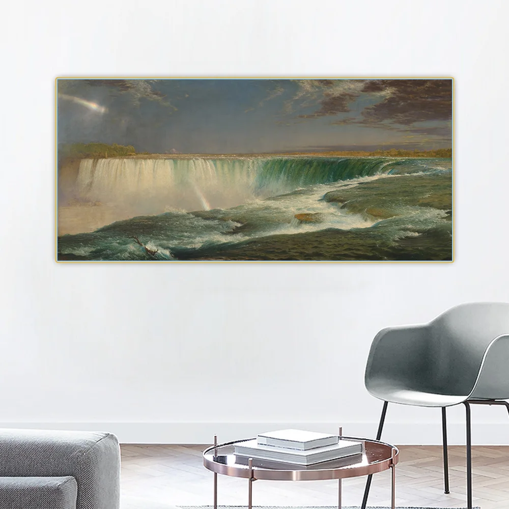 Citon Frederic Edwin Church《Niagara Falls》Canvas Art Oil Painting Artwork Poster Picture Backdrop Wall Decor Home Decoration