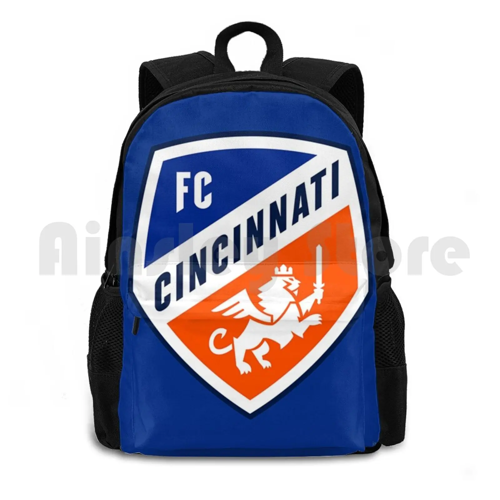 Cincinnati Badge ( Blue ) Outdoor Hiking Backpack Waterproof Camping Travel Cincinnati Mls Major Soccer Football Uses States