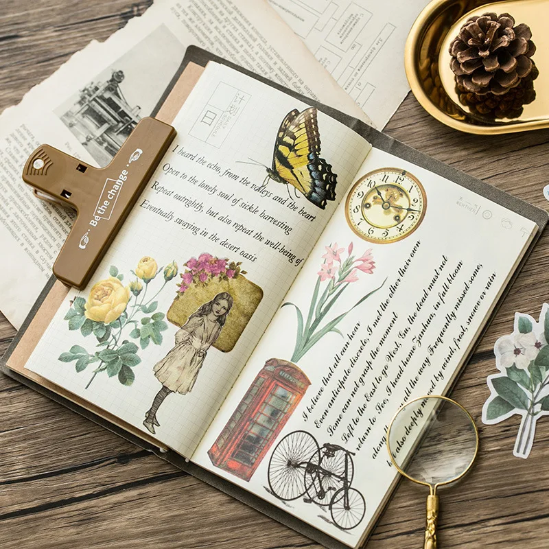 Mohamm Japanese Decorative Flower Floral Diary Journal Vintage Paper Scrapbooking Label Stickers Stationery School Supplies