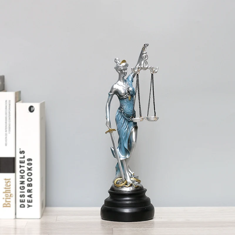 Greek Goddess of Justice Themis Figurine Resin Statue, Ornaments Home Decoration Goddess Sculpture Office Decoration Craft Gifts