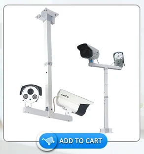 I-Type White Universal Monitoring Telescopic Bracket Bullet Security CCTV Camera Ceiling Mount Bracket Vertical Hoisting Support