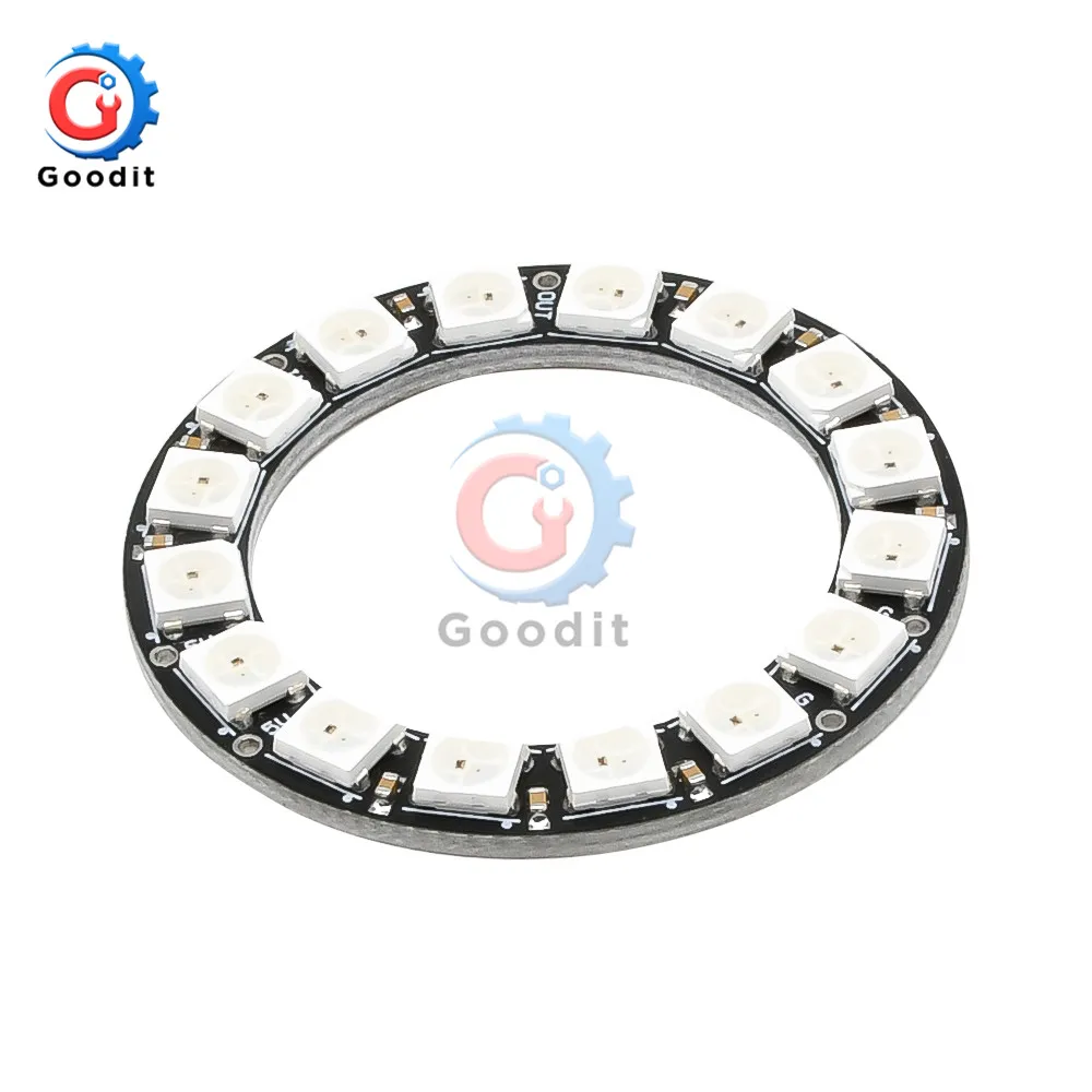 3Pcs LED PCB Board WS2812 RGB 5050 16 bit 1x16 Pixel Panel Matrix Screen WS2812B IC Led Module DC 4-7V