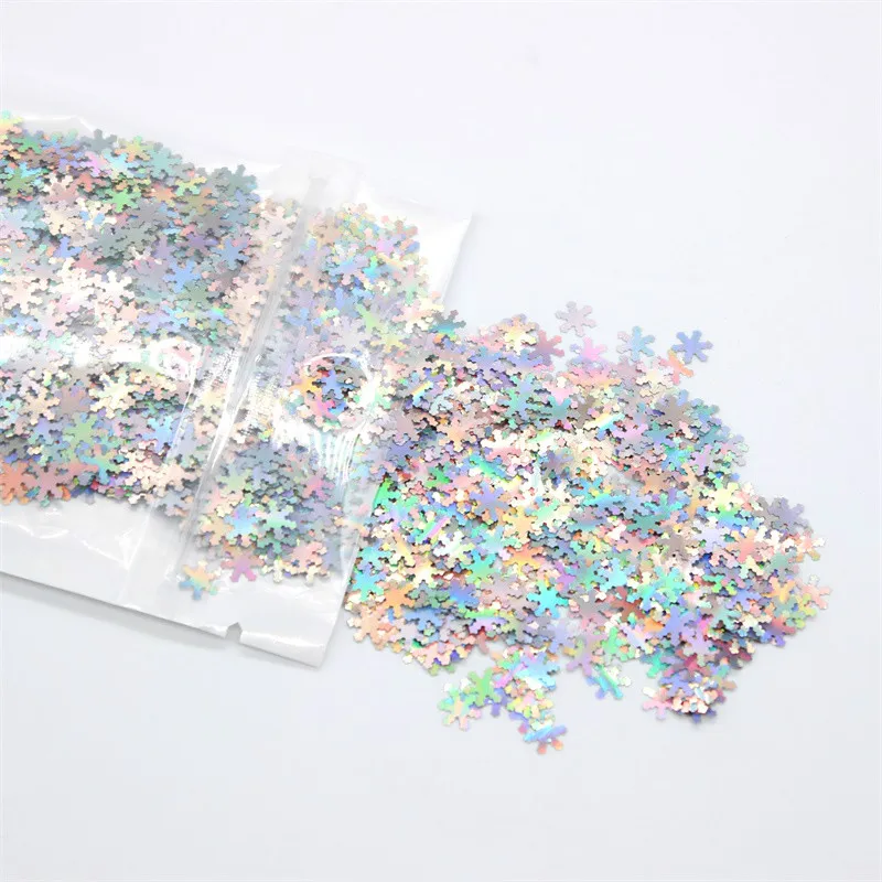 KSCRAFT 20g Colorful Snowflake Shape Sequins PVC Flat for DIY Scrapbooking/Card Making Decoration Crafts