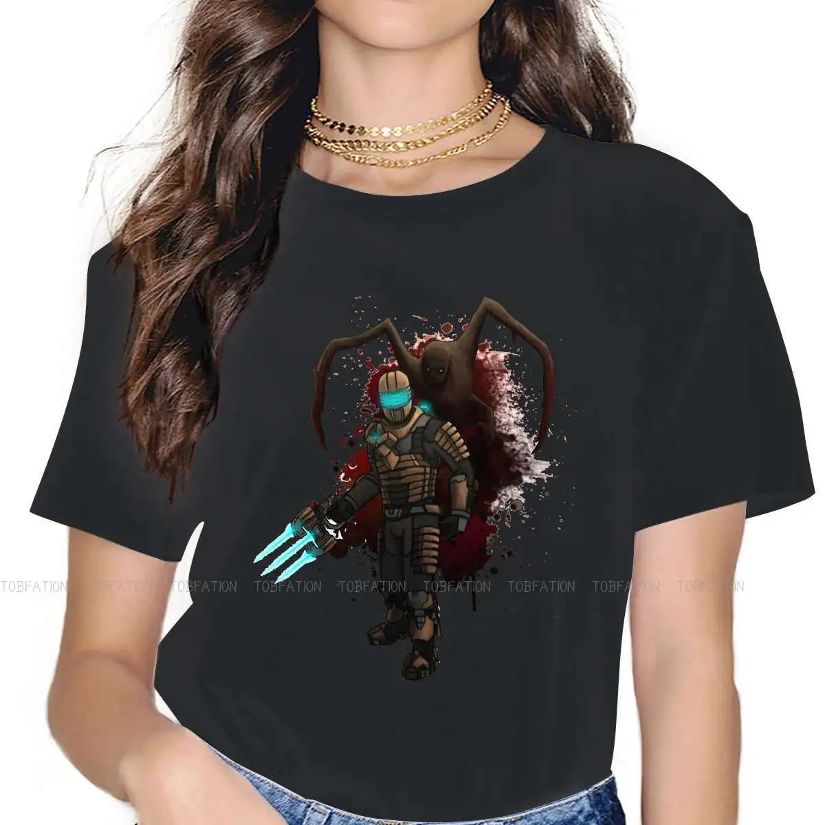 Isaac Clarke Feminine Clothes Dead Space Video Game T-shirt Kawaii Vintage Female Blusas