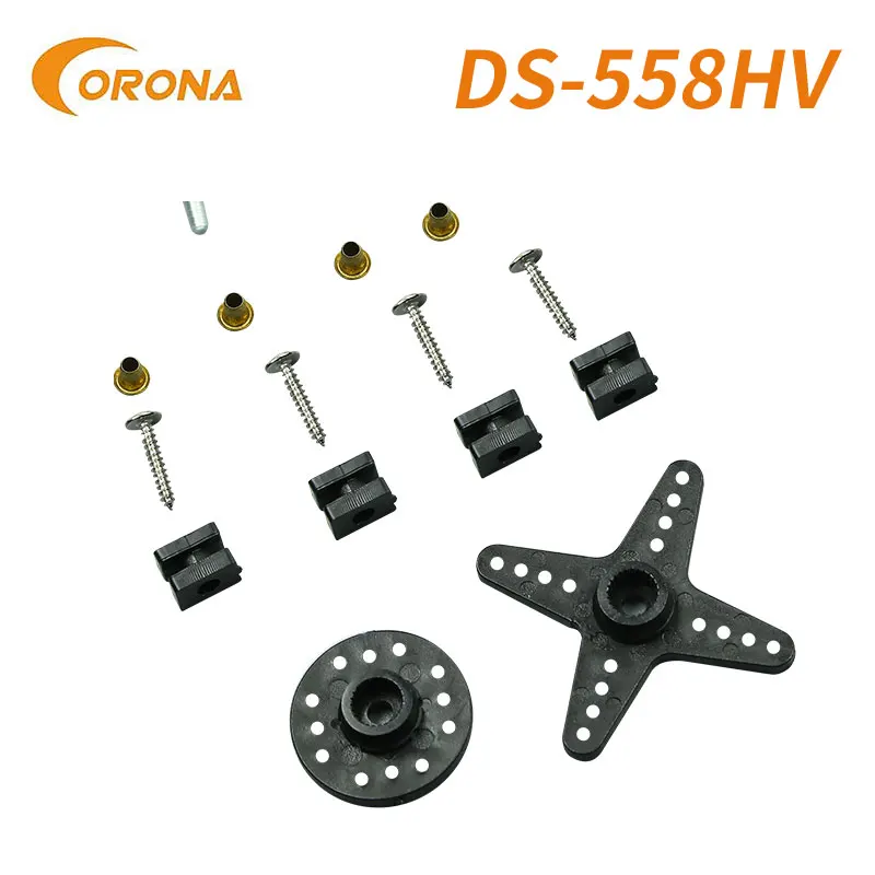 Corona-Servo de engranaje de Metal Digital DS558HV, 14kg/0.18seg/58g para control de vuelo de conducción, avión aéreo, coche RC, ROBOT simulador