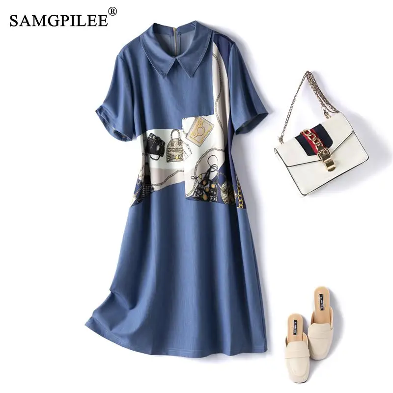 

Summer Clothes For Women 2022 New European Station Retro Female Sweet Stitching Blue Short Sleeve Ruffle Woman Dresses