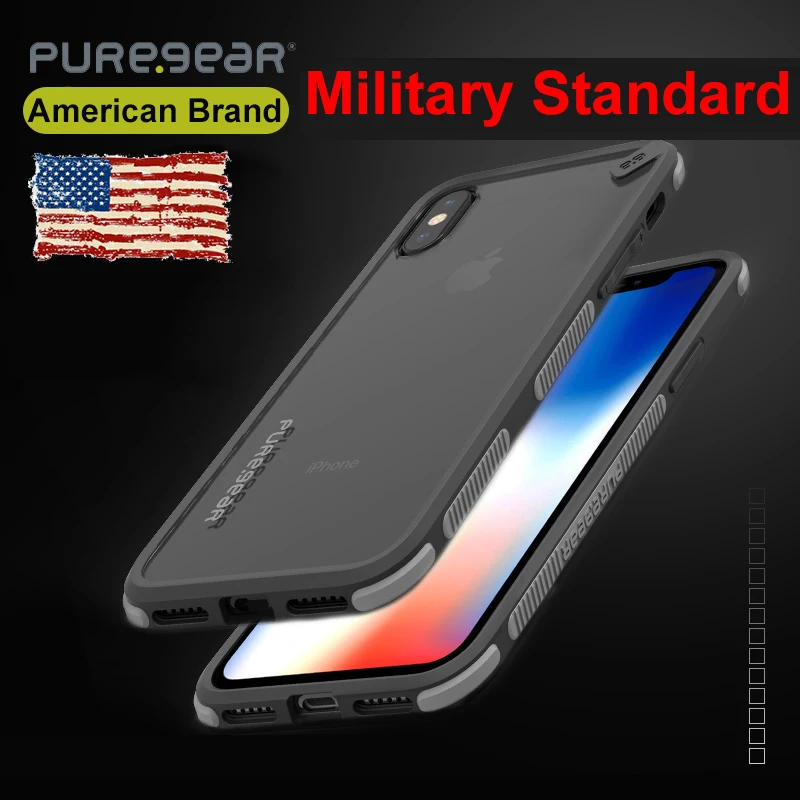 PureGear（American Brand） Military Standards for protected Phone Cases For iPhone 11 11 Pro Max XR XS Max X Shockproof Back Clear