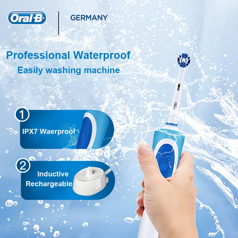 Oral B D12 Series Vitality Electric Toothbrush Soft Bristle Repalcement Brush Head with Travle Box Rechargeable IPX7 Waterproof