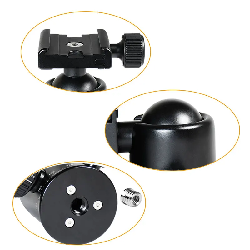 파노라마 샷 삼각대 헤드 회전 볼 헤드 36mm 볼 직경 카메라 Dslr Arca 용 퀵 플레이트가있는 모노 포드 마운트 어댑터