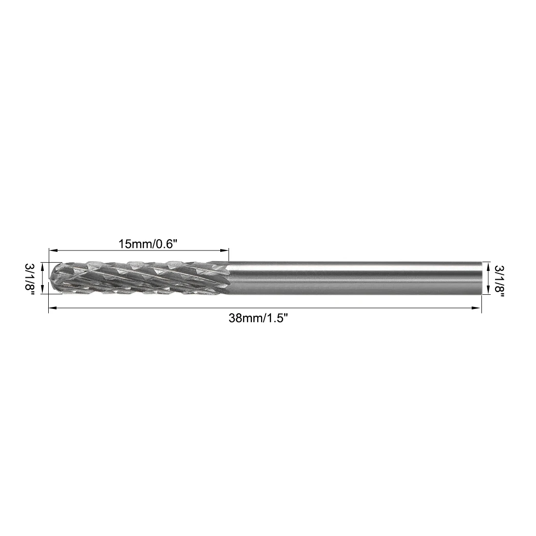 Uxcell 2Pcsคาร์ไบด์Burrsคู่ตัดโรตารี่รูปทรงกระบอกตัดBurrs 1/8 "ShankสำหรับDie Grinderเจาะบิต