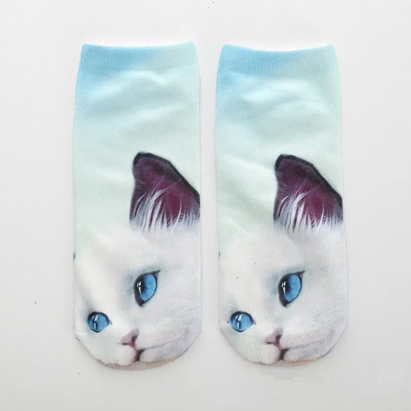 Calcetines tobilleros con estampado 3D de dibujos animados para niños y niñas, calcetín Unisex de gato, divertido, superventas