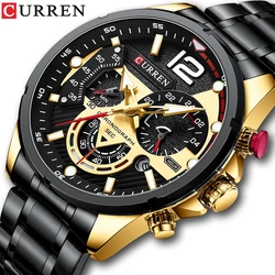 CURREN Men Watch 2021 Luxury Sports Quartz Mens Watches Full Steel Waterproof Chronograph Wristwatch Men Relogio Masculino