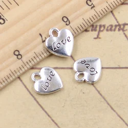 30pcs Charms Heart With Love 11x10mm Tibetan Silver Color Pendants Antique Jewelry Making DIY Handmade Craft