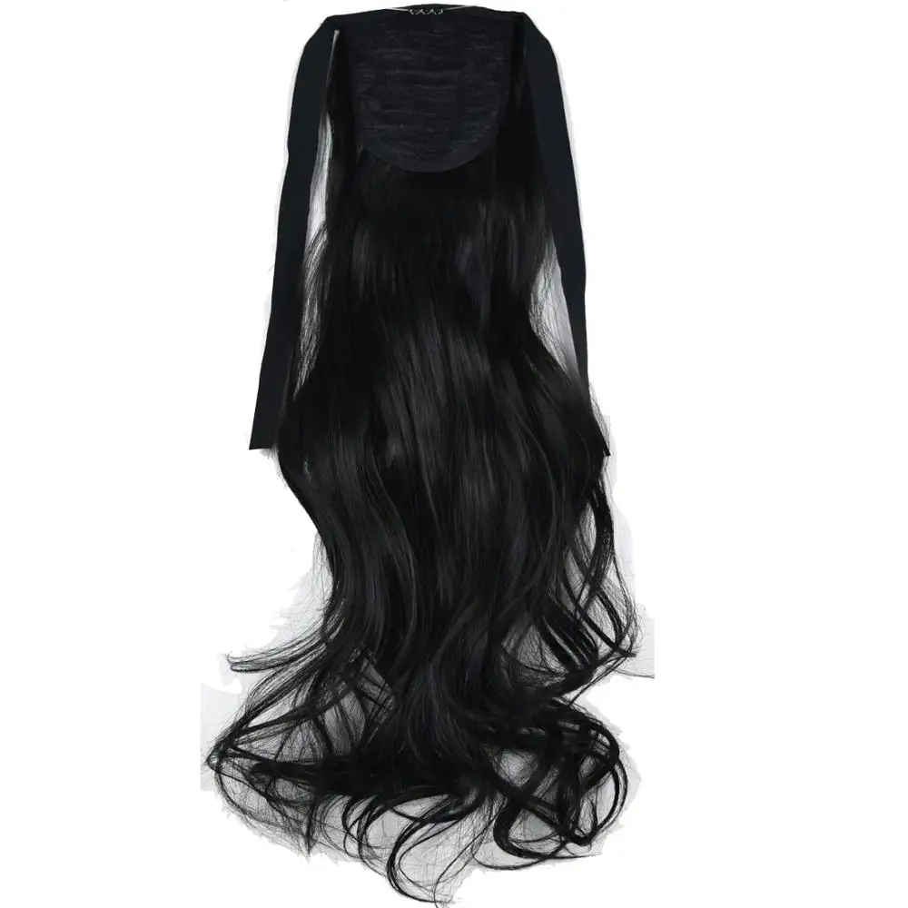 TOPREETY  Synthetic Hair Fiber Heat Resistant Wavy Ribbon Clip in Ponytail Extensions 1008