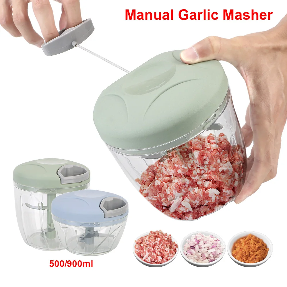 Cut Crushed Garlic Ginger Fresh Chili Garlic Triturator Manual Mashed Hand-Pulled Crusher Chopper