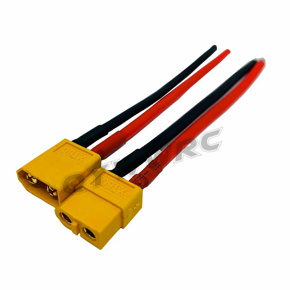 1/2pcs 100mm 150mm XT60 Battery Connector 12/14AWG Cable Extension DIY male&female battery Cable With insulated plug cover