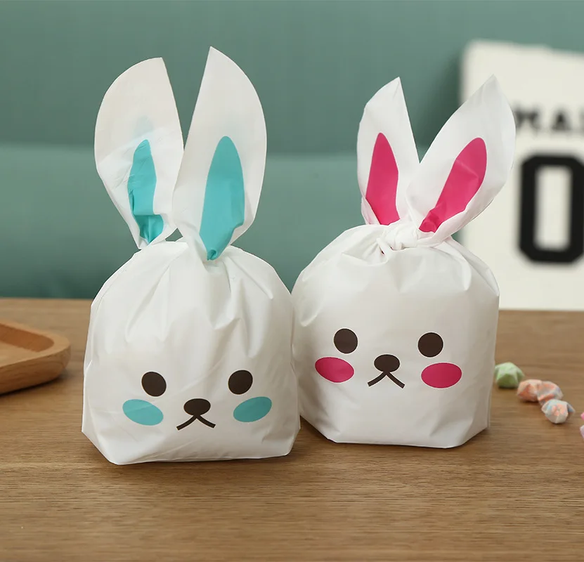 

Special Price 50pcs 13.5x22cm Cute Rabbit Ear Plastic Bag Cookie Bags Christmas Gift Bags Candy Birthday Party Wedding Decorate