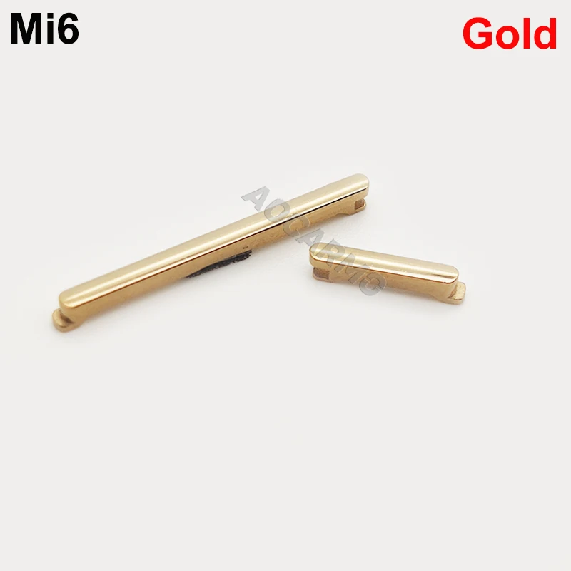 Aocarmo-Cable flexible para XiaoMi 6 mi6, botón de encendido/apagado, subir/bajar volumen, con piezas de repuesto adhesivas