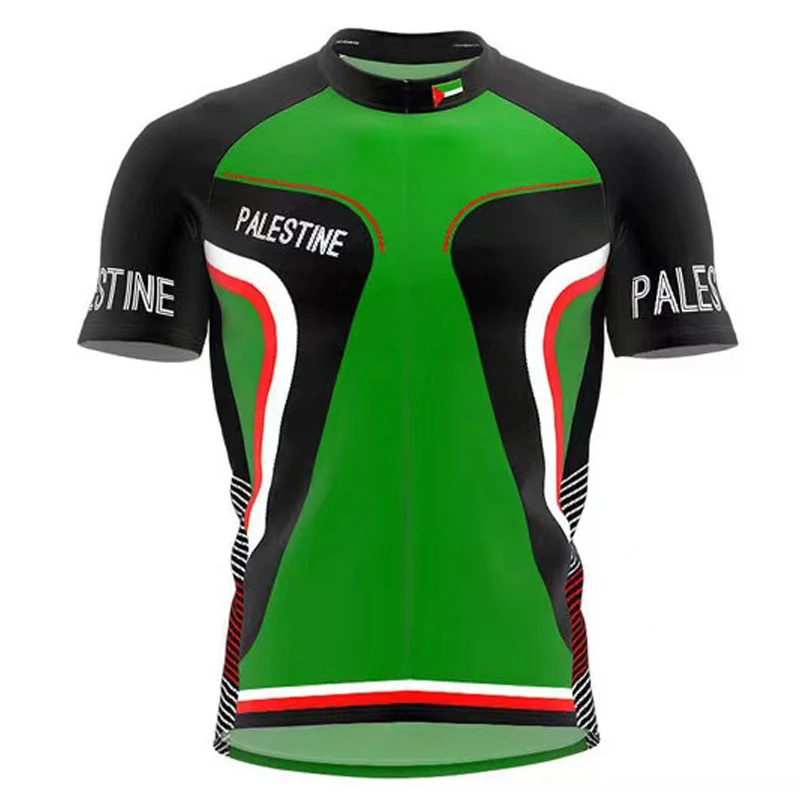 New Summer Palestine National Flag Cycling Jersey Sets Man Bike Clothing Wear Bib Shorts Gel Pad