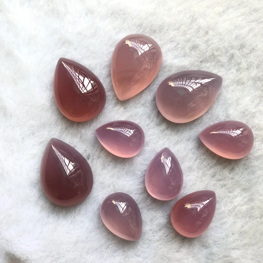 الأرجواني العقيق العقيق حبة كبوشن بالجملة 4 قطعة/الوحدة أحجام متنوعة 10x14 مللي متر إلى 18x25 مللي متر الكمثرى جوهرة حجر لجوه الخاتم #4