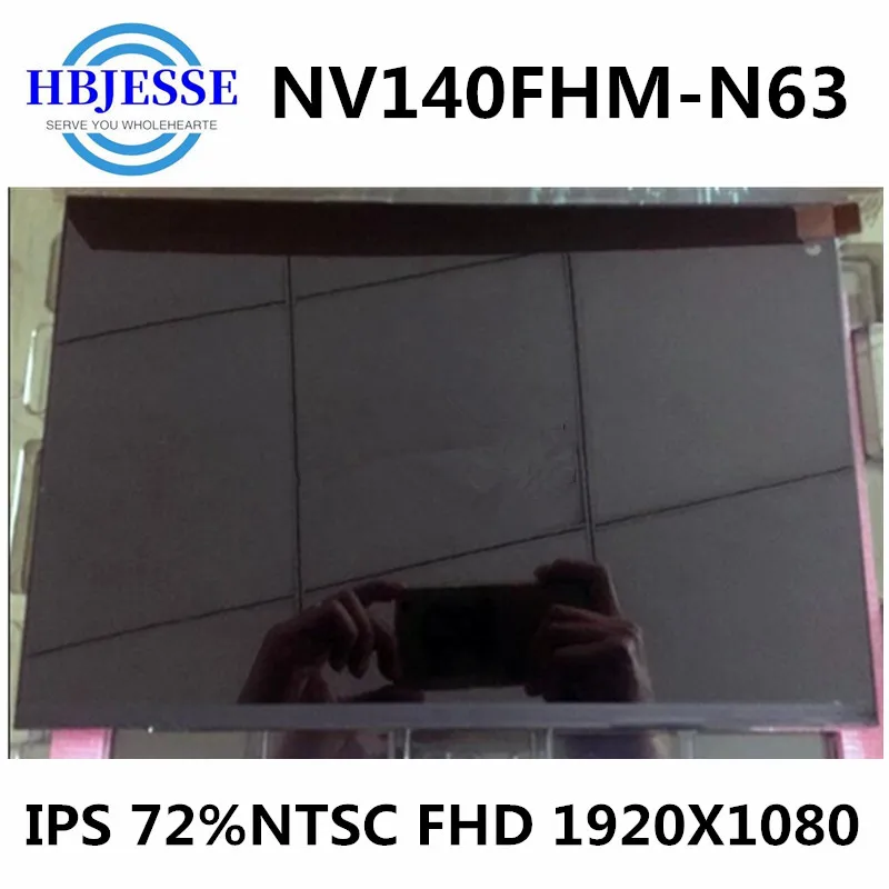 Original 14.0 inch for BOE NV140FHM-N63 V8.1 Laptop LCD LED Display Screen FHD 1920*1080 72% NTSC EDP 30 pins IPS Screen