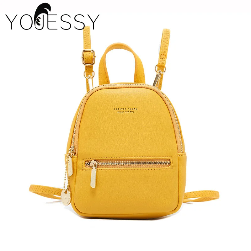 YOJESSY GELB Rucksack Einkaufstasche PU Leder Umhängetaschen Für Frauen Kleine Mini Griff Dame Schulter Messenger Tasche Handtaschen