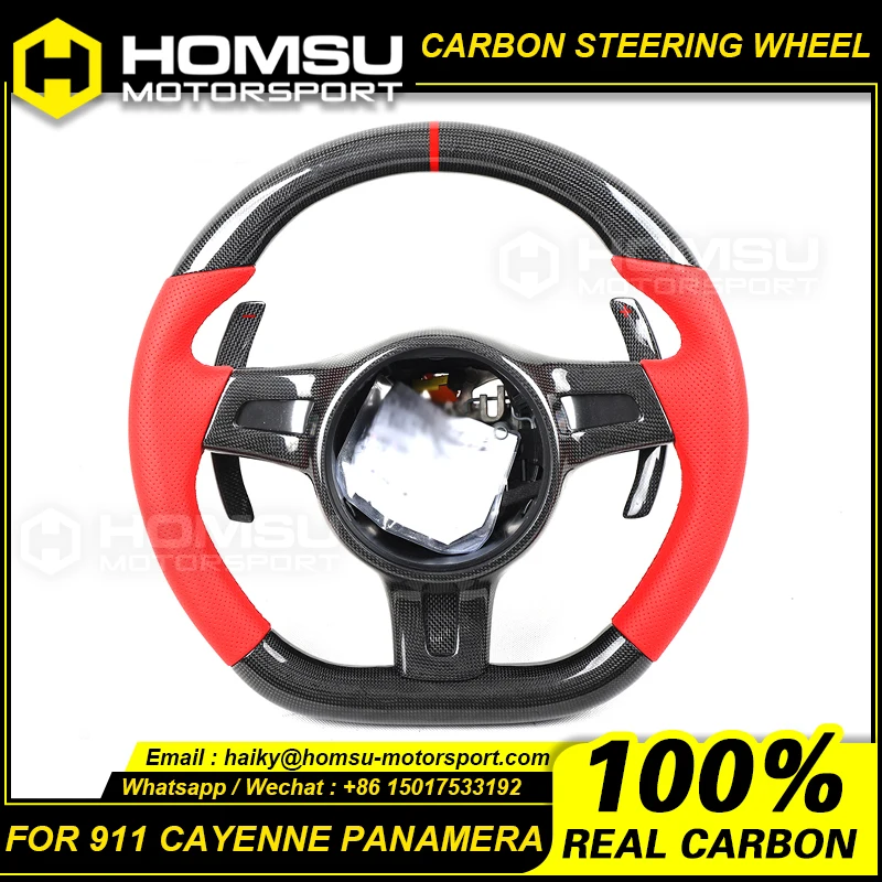 Custom alcantar carbon fiber steering wheel For porsche 2009-2014 911 cayenne panamera racing wheel convertible