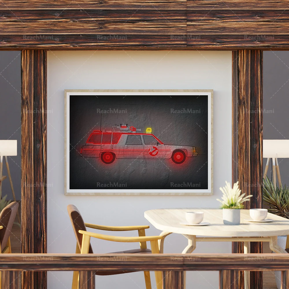 Car Art Nordic Printed Neon Poster Back to the Future Street Modern Canvas Painting Abstract Wall Living Room Nordic Home Decor