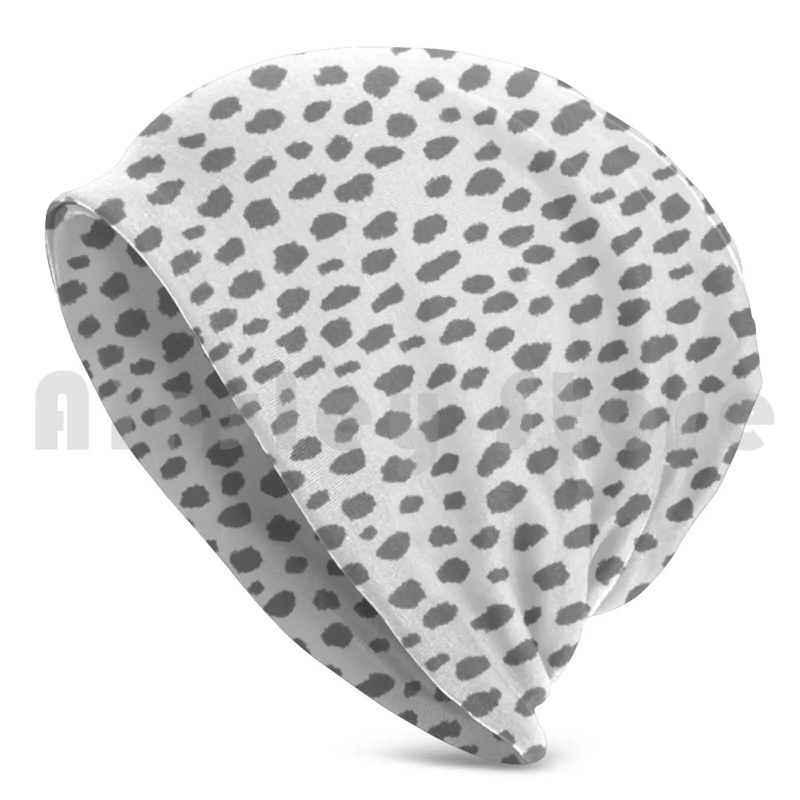 Gray Dalmatian Spots ( Gray / White ) Beanies Pullover Cap Comfortable Gray Grey White Dalmatian Spots Spot Polka