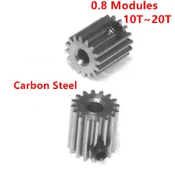 Carbon Steel 0.8 Modulus 10T-19T Tooth Brass Involute Cylindrical Spur Gear for Gear Motor Parts Accessory