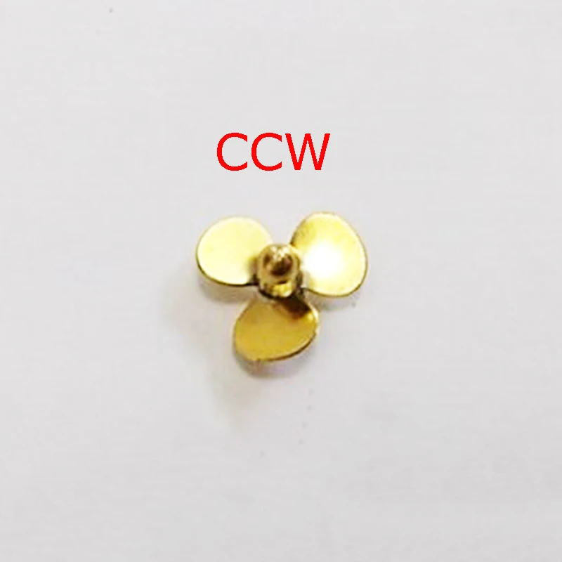 1 짝/몫 CW CCW 프로펠러 구멍 2mm 프로펠러 3 블레이드 패들 RC 보트 DIY 모델 예비 부품에 대 한 외부 직경 16mm 구리 프로펠러