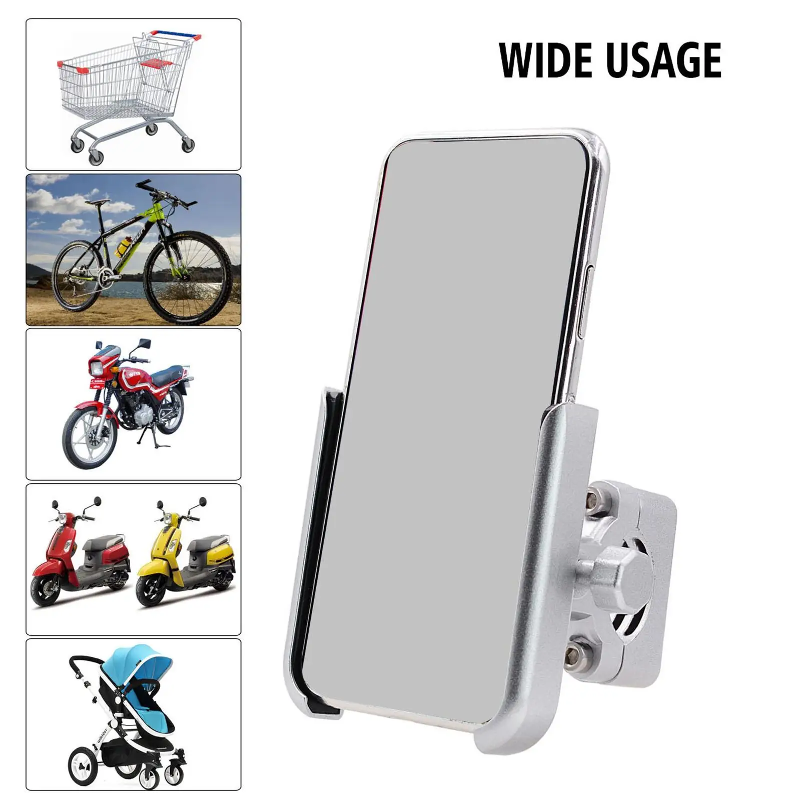 Motorcycle Mobile Phone Holder Aluminum Alloy Rotary Stand for Motorbike Handle