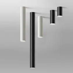 Luz descendente de tubo largo montada en superficie, lámpara de techo moderna de aluminio de 7W y 12W para interiores, sala de estar, cocina, tienda y oficina