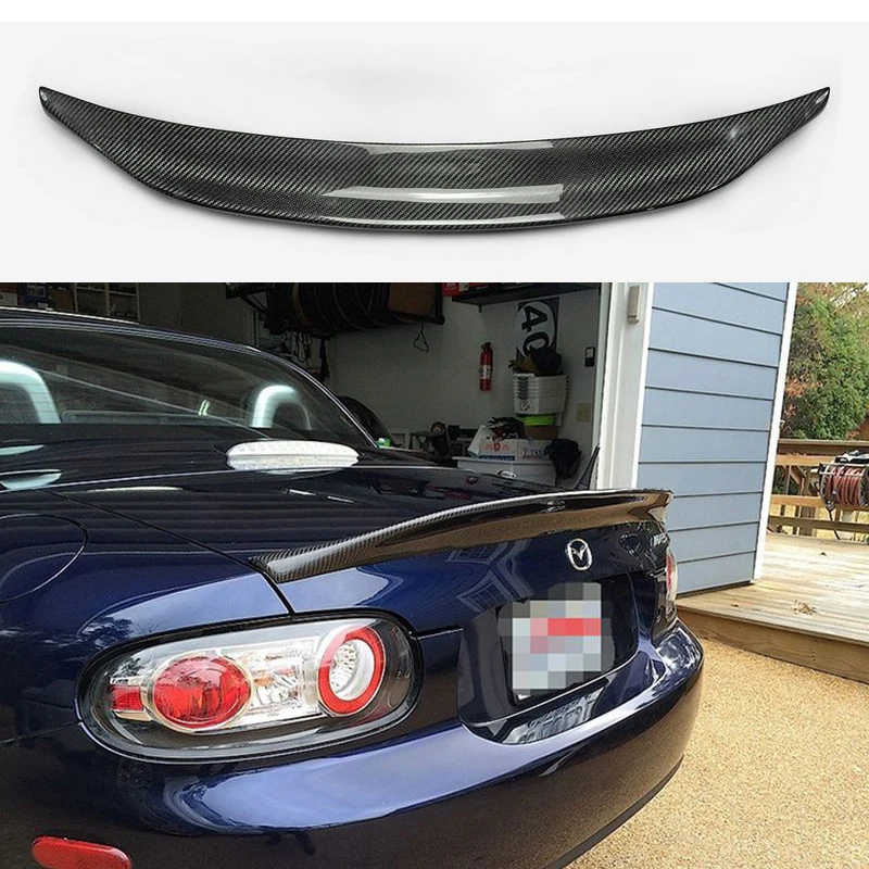 Car-styling for MX5 NC NCEC Roster Miata EPA Type 3 Carbon Fiber Rear Spoiler Glossy Fibre Trunk Wing Lip(PRHT Hard Top Only)