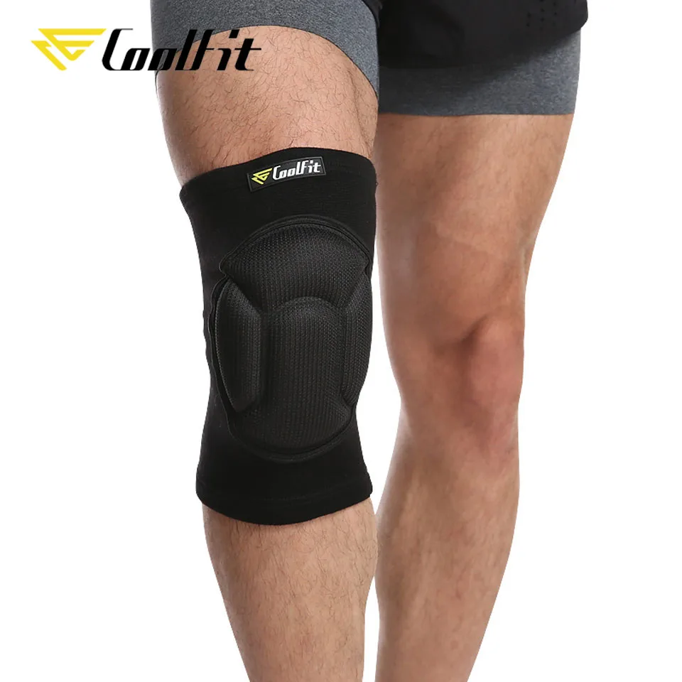 CoolFit 1 Pair Protective Knee Pads Thick Sponge Football Volleyball Extreme Sports Anti-Slip Collision Avoidance kneepad Brace