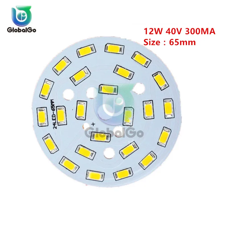 Diode électroluminescente LED, panneau lumineux, panneau lumineux, lumière blanche chaude, point culminant, SMD, 5730, 12W, 40V, 300MA, 65mm, 5730