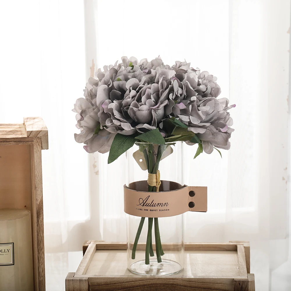 5 Stuks Grote Witte Zijde Kunstmatige Pioen Boeket Bloemen Decoratie Bruiloft Thuis Tafel Grote Fake Flowers Valentijnsdag Levert