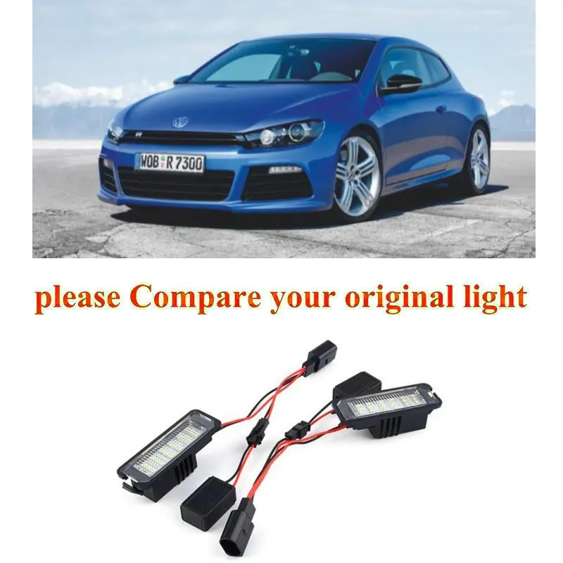 

2pc Car Accessories Special Car License Plate Lamp For vw Scirocco Polo Phaeton Skoda Superb canbus error free