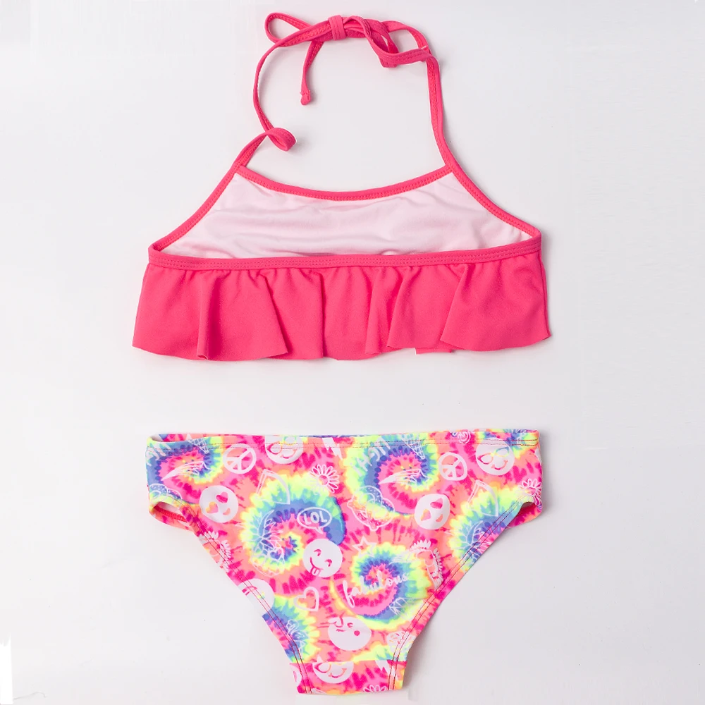 Costumi da bagno per bambina in due pezzi stampa Bikini 5-12 anni Set Bikini per ragazza costume da bagno costumi da bagno per bambini costume da