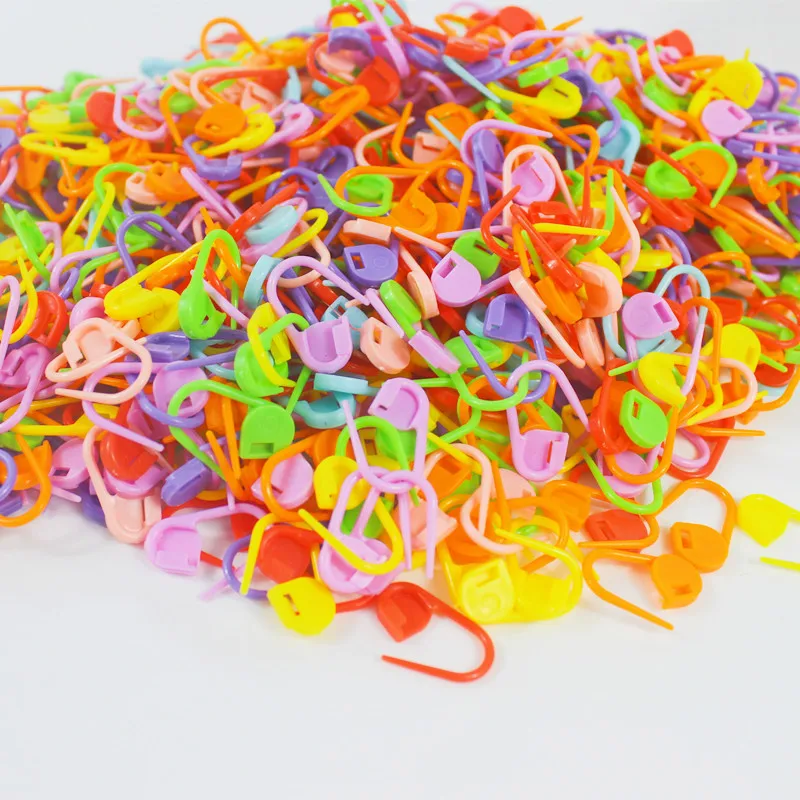 100Pcs Mix Color Small Plastic Sew Pin Knit Locking Stitch Markers Crochet Latch Knitting Tools Needle Clip Hook Sewing Tool