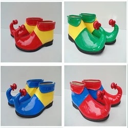 Adult Kids Halloween Clown Cosplay shoes Naughty Harlequin Fancy Fantasia Infantil Boy Girl Carnival Party boots Free Shipping