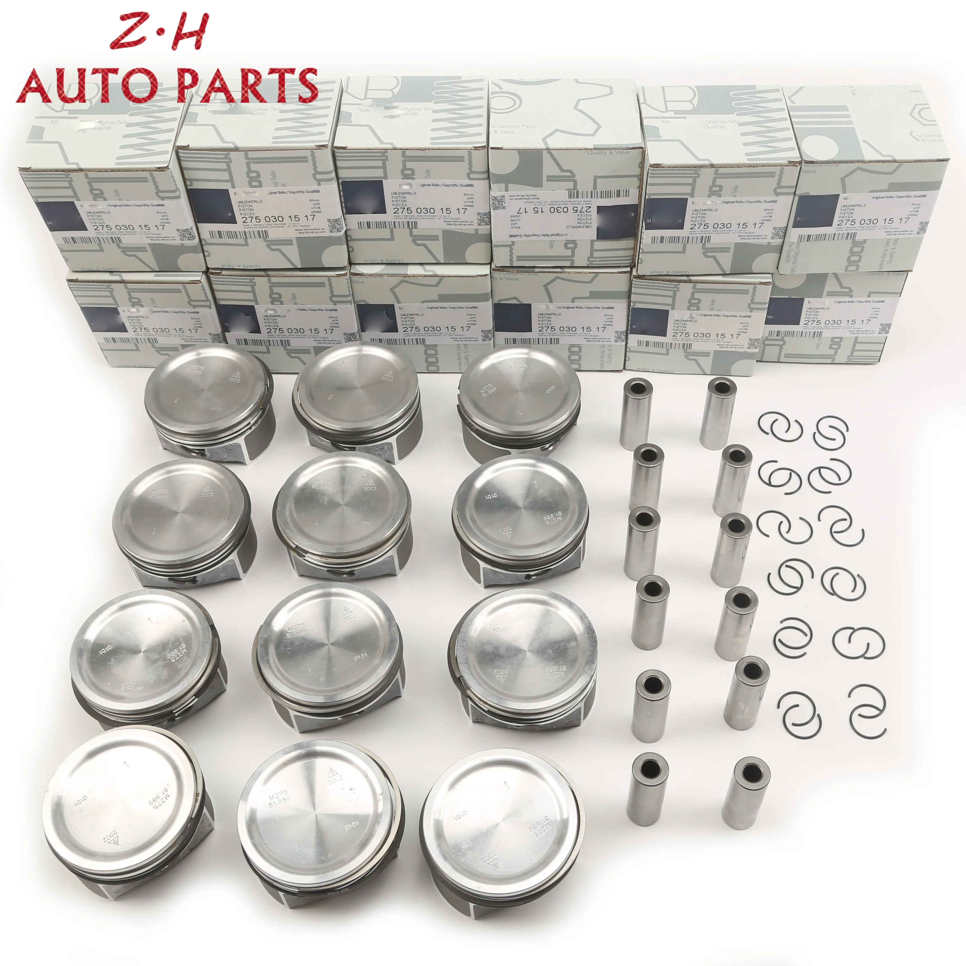 

2750301517 M275 5.5L V12 Engine Pistons & Rings Set Φ82MM 20MM For Benz C216 CL600 W220 S 600 W221 S 600 L A 275 030 15 17